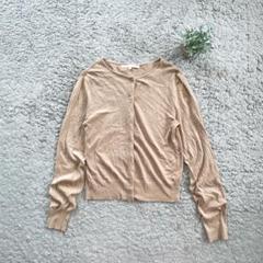 【NATURAL BEAUTY】コットン クルーネックカーディガン シンプル S
