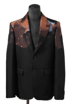 希少 美品 FENDI クラウドモチーフ ジャガード テーラード ジャケット 極美品△FENDI フェンディ 2019年製 FJ0562 カシミヤ100％ 裏地