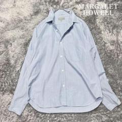 マーガレットハウエル　ストライプシャツ　ボーイフレンドフィット　L相当　美品