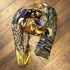 美品 ピエールルイマシア 大判ストール シルク100% カシミヤ混 マルチカラー Pierre-Louis Mascia(ピエール・ルイ・マシア)のシルクストール