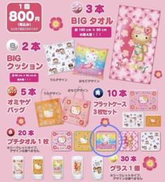 くるっとまわしてハローキティサマーチャレンジ BIGタオル　おみやげバッグ　2点 ⭐︎ハローキティ くるっとまわしてサマーチャレンジ プチタオル