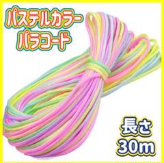 パラコード　30m　淡い　リード ハンドメイド　パステルカラー　レインボー　新品
