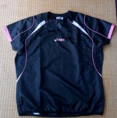 ☆アシックス レディース O LL XL asics Tシャツ ブラック ピンク