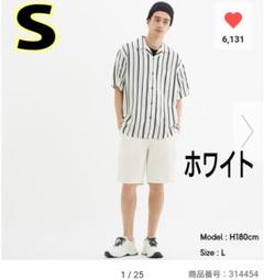チノイージーハーフパンツ S メンズ GU ホワイト 白 男性用 新品タグ付き