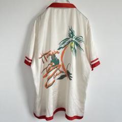 ZARA ザラ シャツ ヤシの木 バックプリント 柄シャツ とろみシャツ 古着