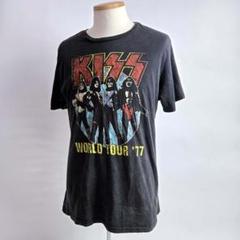 キッスKISS WORLD TOUR'77ツアープリントTシャツLバンドTee