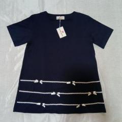 ギャラリービスコンティ　新品未使用　半袖Tシャツ　チュニック　リボン　ラメ　黒 ギャラリービスコンティ 新品未使用 半袖Tシャツ チュニック