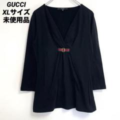 【極美品/XL】GUCCI グッチ 黒Tシャツ ウェブストライプ ゴールド 黒