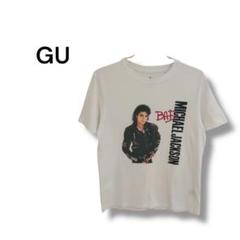 【ジーユー】マイケルジャクソン　Tシャツ　半袖　プリント　カジュアル　白　S