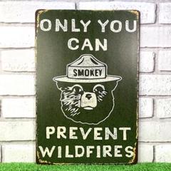 769番】スモーキーベア Smokey Bearカリフォルニア ブリキ看板