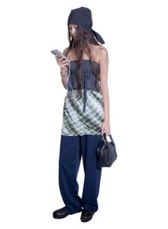 スカート perverze check lace jagged-hem skirt 新品perverze check lace jagged-hem skirt