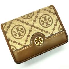 最終価格！トリーバーチ 三つ折り ミニ財布 Tモノグラム 刺繍 鳥