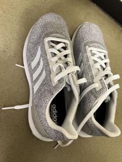 adidas ニットスニーカー グレー/ホワイト
