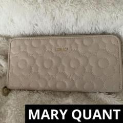 MARY QUANT 新品 三つ折り財布 ベージュ 花柄型押し 小物