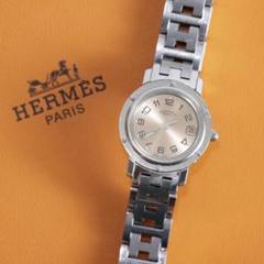 極美品！エルメス　Hermes　クリッパー　腕時計　ピンク文字盤　ウォッチ