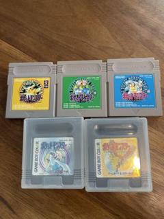 ゲームボーイ ポケットモンスター ソフト 5個セット 青、黄、緑、金、銀 ゲームボーイ ポケットモンスター ソフト 5個セット 青、黄、緑