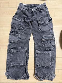 ZARA　ユーティリティカーゴデニムパンツ　w３２ ZARA ユーティリティ カーゴ デニムパンツ - メルカリ