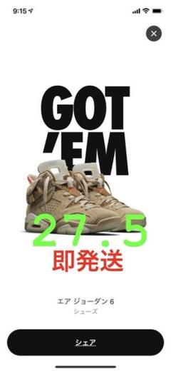 JORDAN 6 トラヴィススコット エアジョーダン6 ブリティッシュカーキ