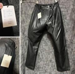 定価39600円　Stein フェイクレザートラウザーパンツ　S 21SS 黒 定価39600円 Stein フェイクレザートラウザーパンツ S 21SS 黒