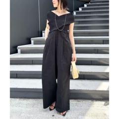 2サイズ展開】シャーリングオールインワン（サロペット