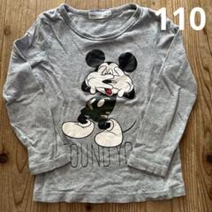 Disney ミッキー 長袖カットソー ロンT グレー