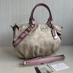 美品 COACH トートバッグ ショルダーバッグ オプアート