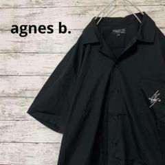 agnes b. homme ポケットプリントワークシャツ 半袖シャツ 開襟