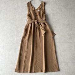 美品✨Bouchon リボンベルトロングワンピース キャメル 9号