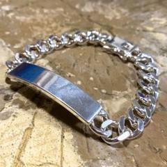 シルバーブレスレット シルバー925 ID プレート 喜平 チェーン w015