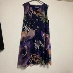 【美品】TOCCA 花柄カットワークワンピース 膝丈　レース　大きめサイズ 美品】TOCCA 花柄カットワークワンピース 膝丈 レース 大きめ