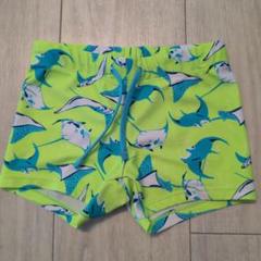 H&M 蛍光グリーン マンタ柄水着 3-4歳