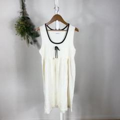 T0856 ロディスポット　ワンピース　M 美品　ワッフル生地　白　ノースリーブ