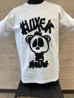 LULUXE／R　ラグジュ　クルーネック スカルベア刺繍半袖Tシャツ　白　XL