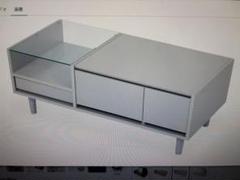 ホワイト収納テーブル ガラス蓋付き