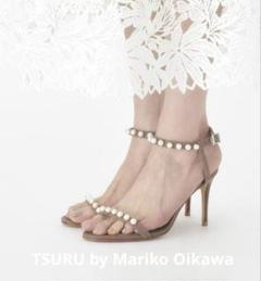 TSURU by Mariko Oikawa リネン素材 パールサンダル