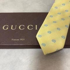 美品 GUCCI グッチ シルク100％ イエロー 黄色 GG柄 総柄 ダブルG