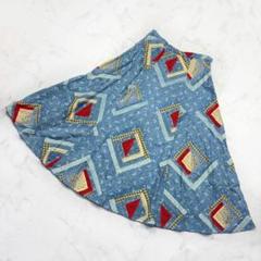 ラルフローレン　淡いピンクベージュ 花柄刺繍 フレアスカート 高山都 Special Collaboration】スカラ刺繍