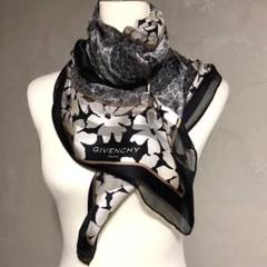 美品 GIVENCHY ヴィンテージ ベロア スカーフ ダマスク柄 80〜90s GIVENCHY シルク スカーフ ヴィンテージ 花柄