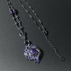 アナスイ ANNA SUI ネックレス 孔雀 ピーコック パープル 紫