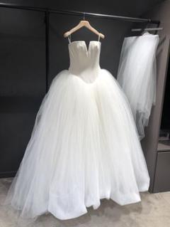 【美品】Vera Wang ウェディングドレス US6 バレリーナ 白 ヴェラウォン バレリーナ （White by VERA WANG】ヴェラウォン