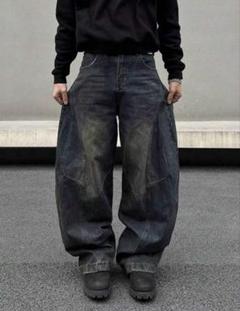 黒バギーデニムスターチーム menes jaded london bigboy似