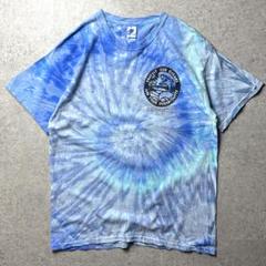 color tone 半袖Tシャツ　タイダイ　柄　海洋保護　サンディエゴ　青　L