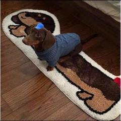 ラグ ミニチュアダックス フロアマット チョコタン マット 犬 ダックスフンド