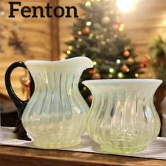 フェントン　ウランガラス　ワイルドフラワー Fenton フェントン ヴァセリンガラス ウランガラス USA