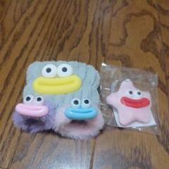 リップモンスター　リストバンド　グレー　　ヘアゴム　ヘアグリップ　4点セット
