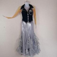 B1410【未使用品】SMサイズ★黒×アイボリー/スタンダードドレス☆社交ダンス 社交ダンスドレス】⭐️【商品番号 AI- 22124】スタンダード