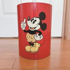 ミッキー　ミッキーマウス ゴミ箱　レッド　ぶんぶく　缶　赤　ダストボックス　屑箱