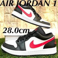 ナイキ ウィメンズ エアジョーダン 1 ロー NIKE スニーカー 黒 白 赤