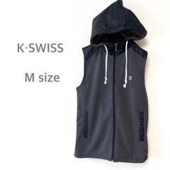 K・SWISS ケースイス　ウインドブレーカー　ノースリーブ　ベスト　フード付き