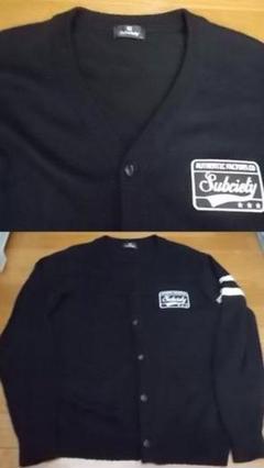 サブサエティ M subciety カーディガン ワッペン 黒